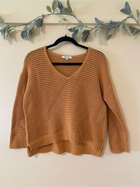 Madewell Mustard Cotton Knit Sweater